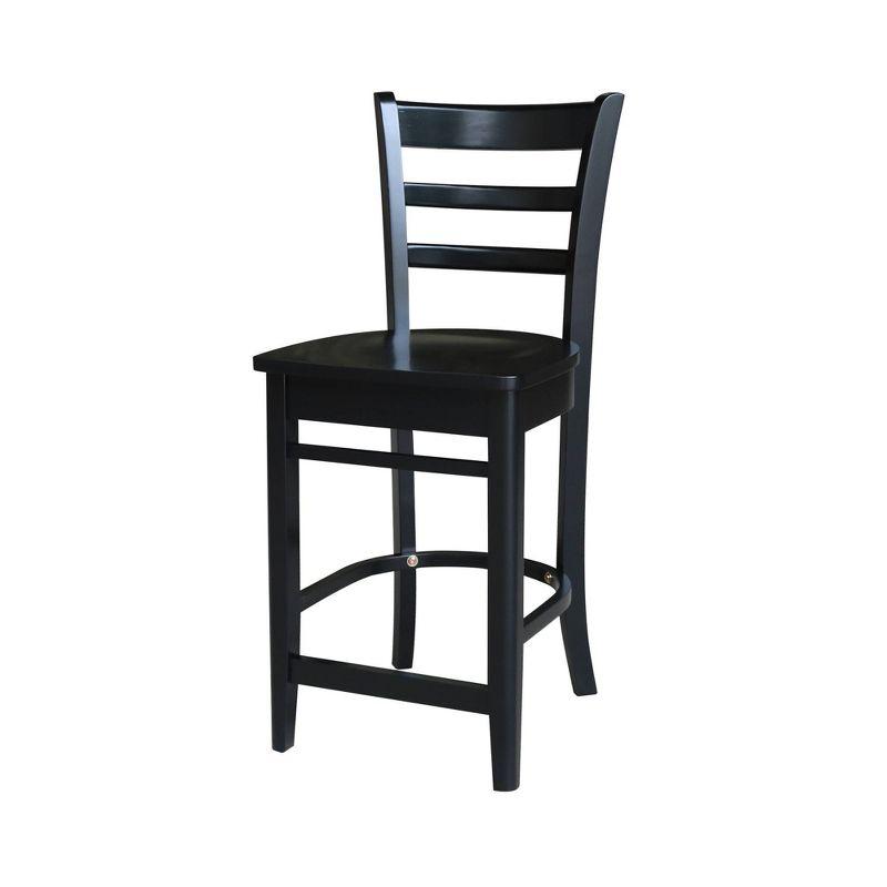 Emily Black Solid Wood Counter Height Barstool