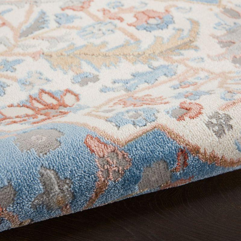 Nourison Elation Floral Medallion Indoor Rug Ivory Blue 7'10" x 9'10"