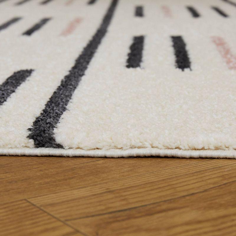 5'3"x7' Booth Geometric Striped Kids' Rug Cream - Balta Rugs: Bedroom & Playroom Area Rug, UV & Stain-Resistant