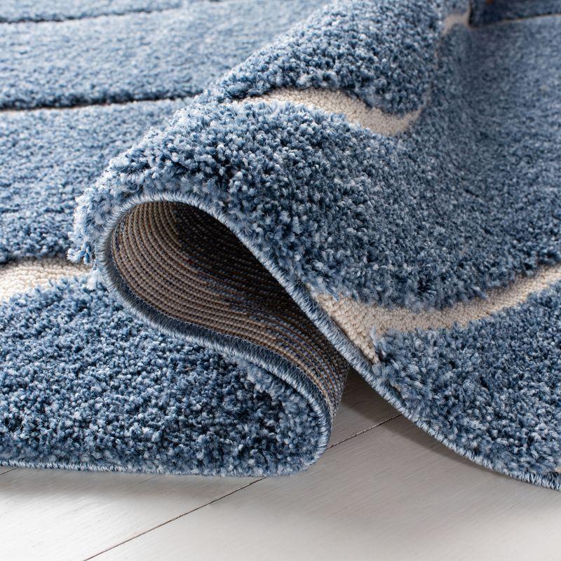 Florida Shag SG471 Power Loomed Indoor Area Rug - Light Blue/Cream - 6'7"x6'7" - Safavieh