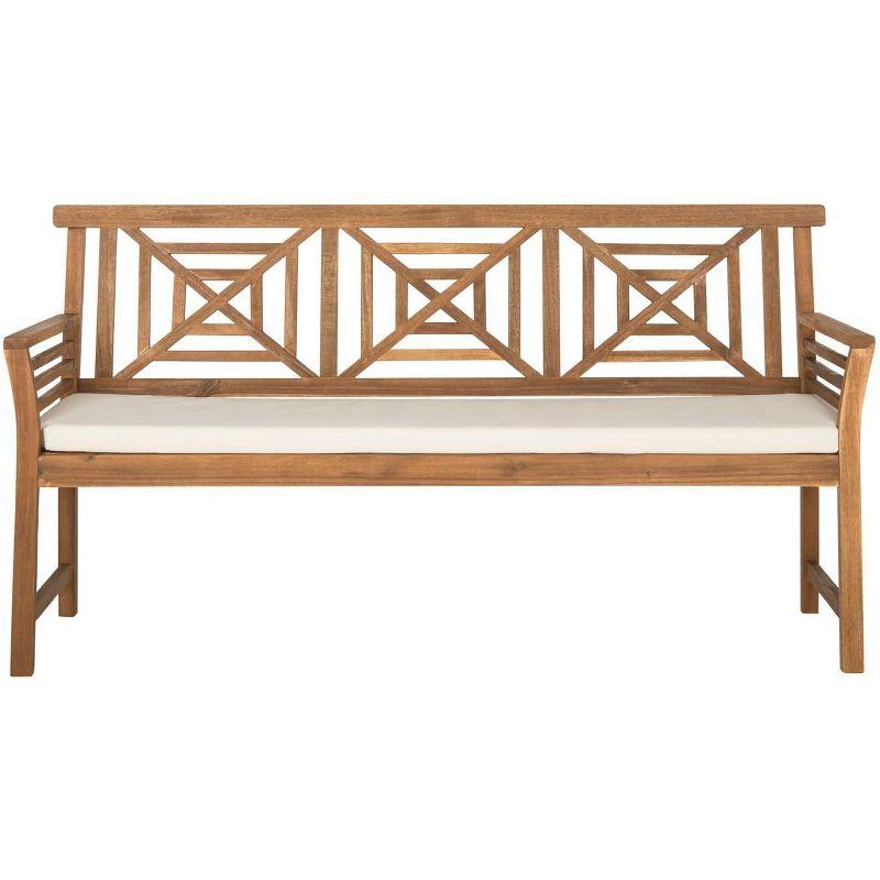 Del Mar 3 Seat Bench - Outdoor - PAT6737 - Natural/Beige - Safavieh