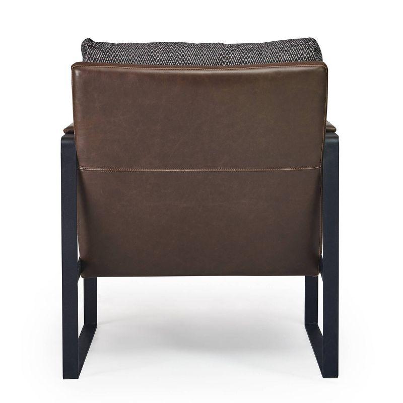 24" Amelie Mid-Century Modern Armchair Distressed Gray - Finch: Upholstered Polyester, Wood & Metal Frame