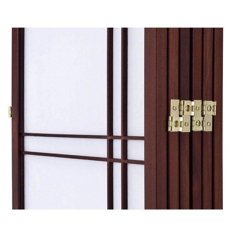 Cherry Pine 3-Panel Shoji Room Divider with Rice Paper