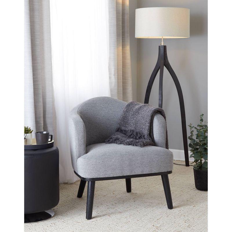 Ahoy Accent Chair Black/Gray - LumiSource: Upholstered Polyester, Wood Frame, Indoor Use, 250lb Capacity