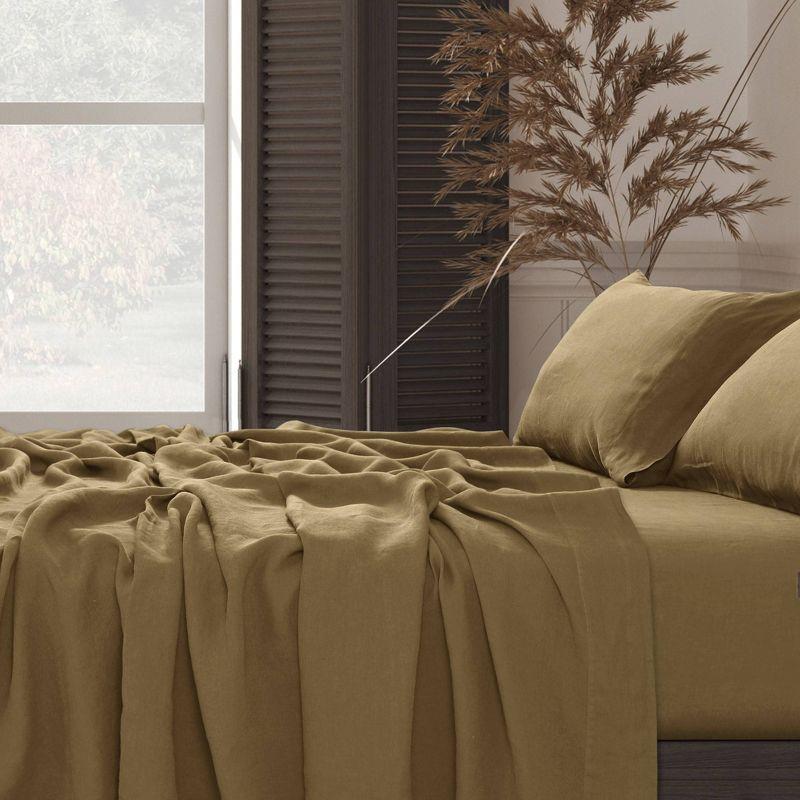 Earth Oak Garment Washed Linen Pillowcase Set