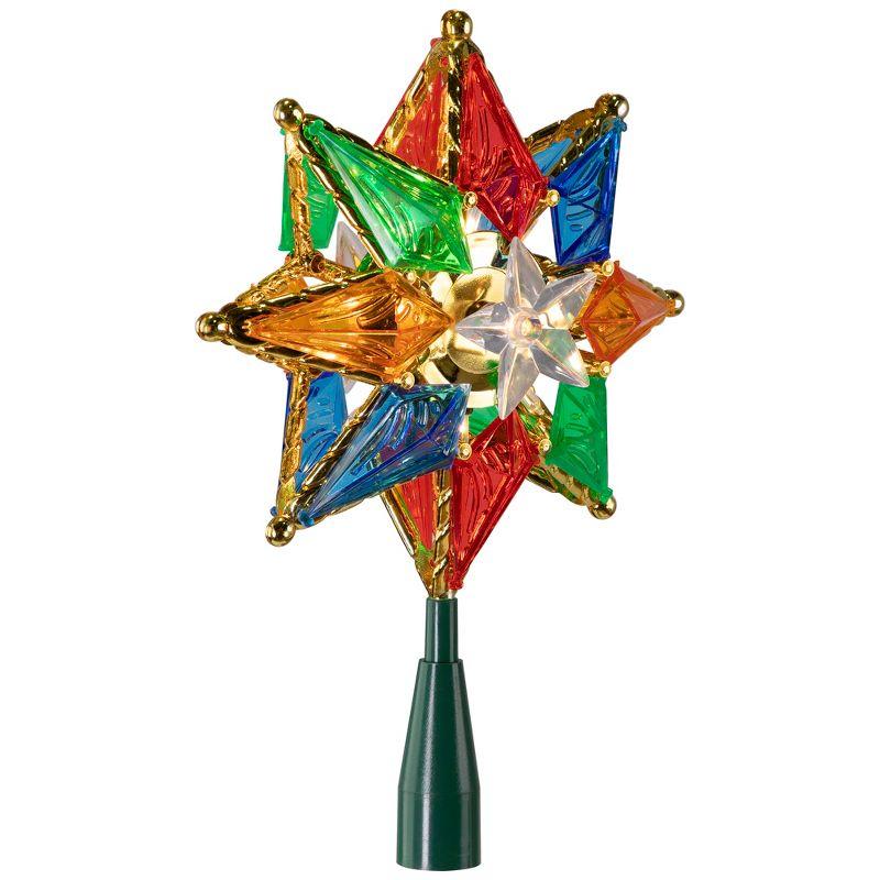 Northlight Lighted 8-Point Star Christmas Tree Topper - 11" - Multi-Color - Clear Lights