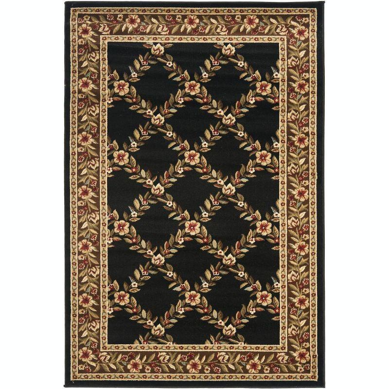 Lyndhurst LNH557 Power Loomed Area Rug - Black/Brown - 4'x6' - Safavieh