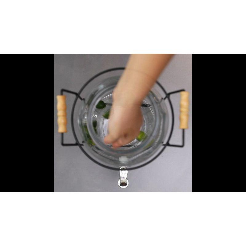Basicwise Basicwise 1.6-gallon Glass Drink Dispenser With Stainless Steel Spigot – Water And Juice Container, Lemonade Stand, Beverage Dispenser For Parties, Weddings, Birthdays, And Family Business Meetings
