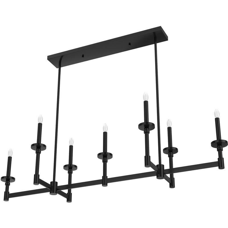 Briargrove Matte Black 7-Light Modern Linear Candle Chandelier