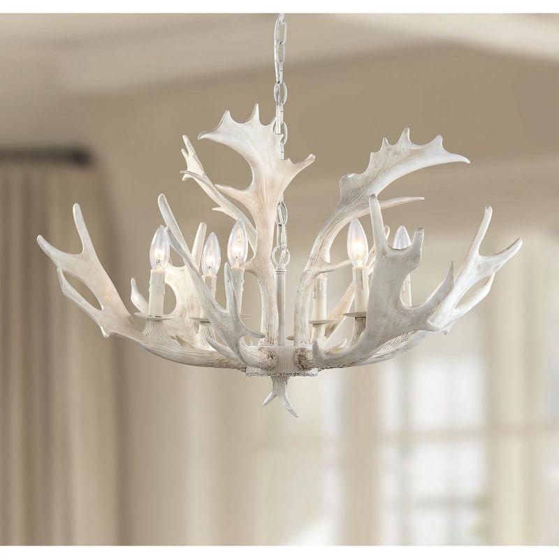 Birch 30 Inch Dia Antler Chandelier - White - Safavieh.