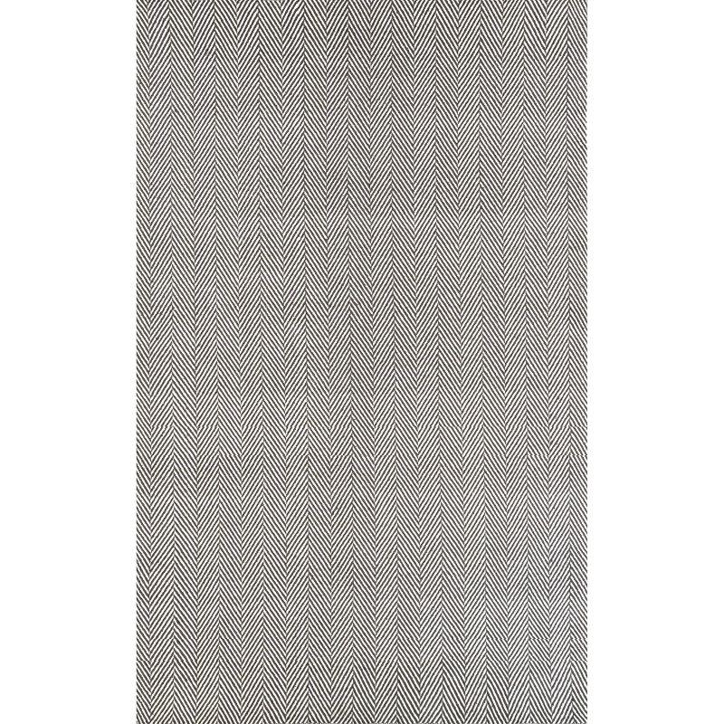 Handmade Gray Stripe Tufted Wool-Cotton Blend Rug