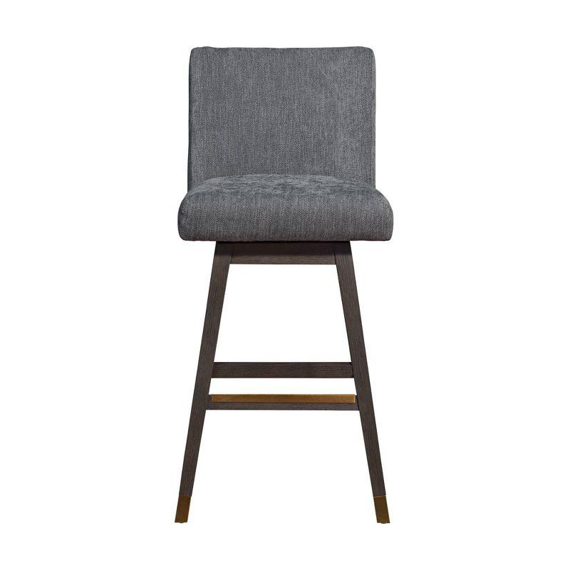 Armen Living Basila Wood Finish with Fabric Swivel Barstool Gray Oak