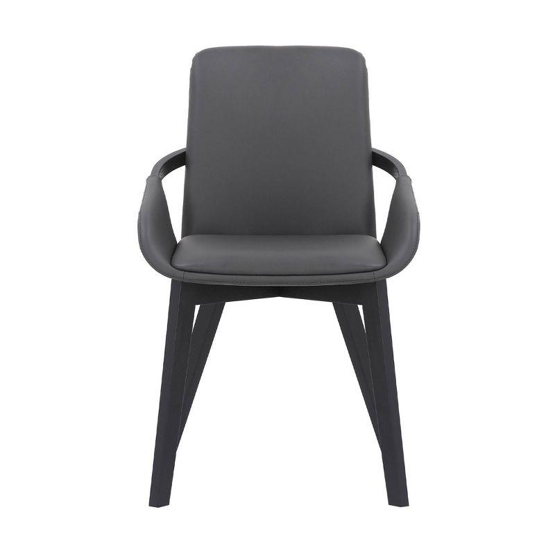 Greisen Faux Leather Wood Dining Chair Gray - Armen Living