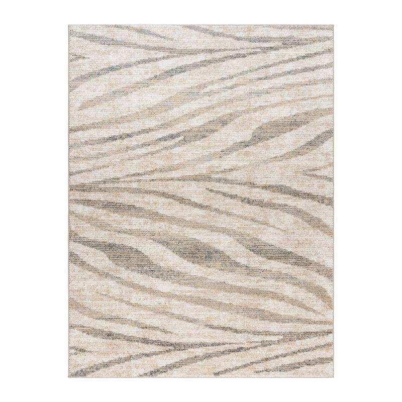 Winsor Harar Modern Zebra Striped Gray/Cream Indoor Area Rug