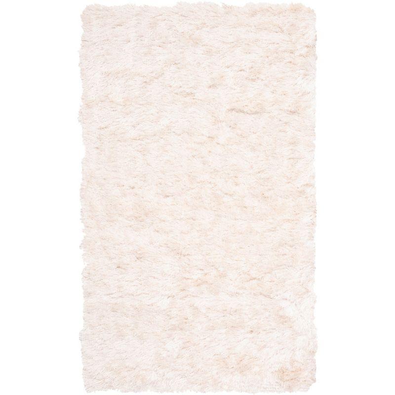 Ivory 3' x 5' Handmade Tufted Shag Area Rug