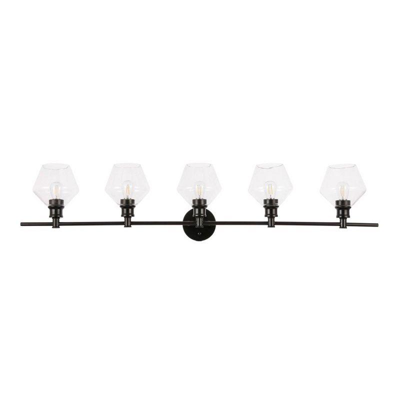 Elegant Lighting Gene 5 light Black and Clear glass Wall sconce