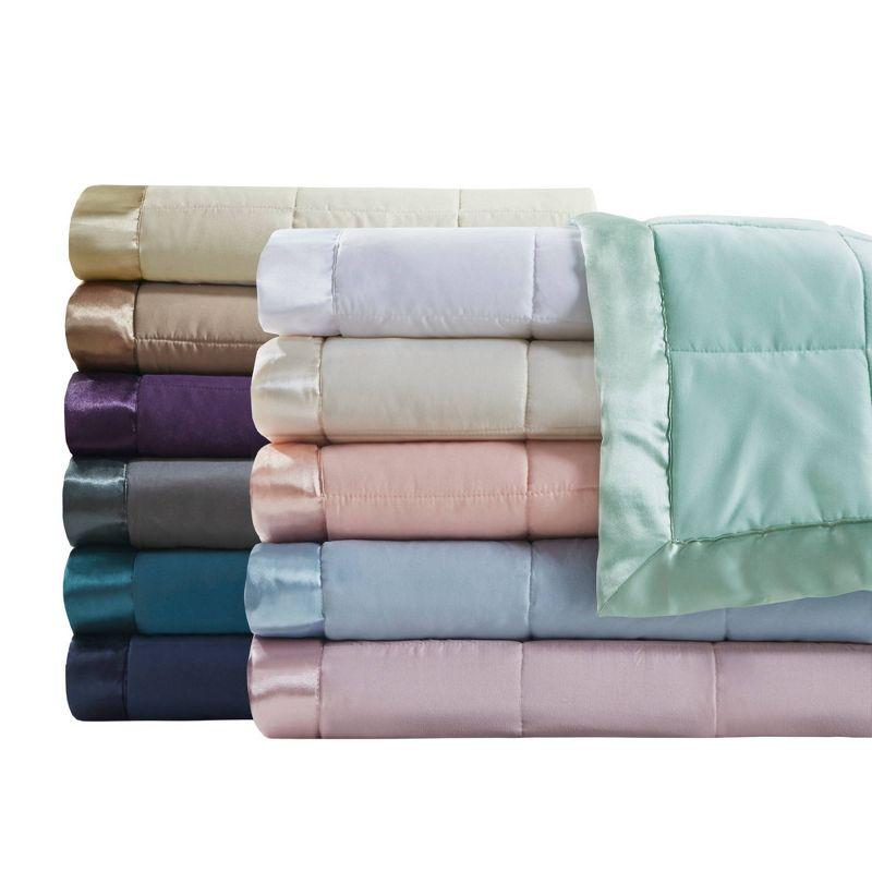 Elegant King-Size Reversible Down Alternative Blanket with Satin Trim