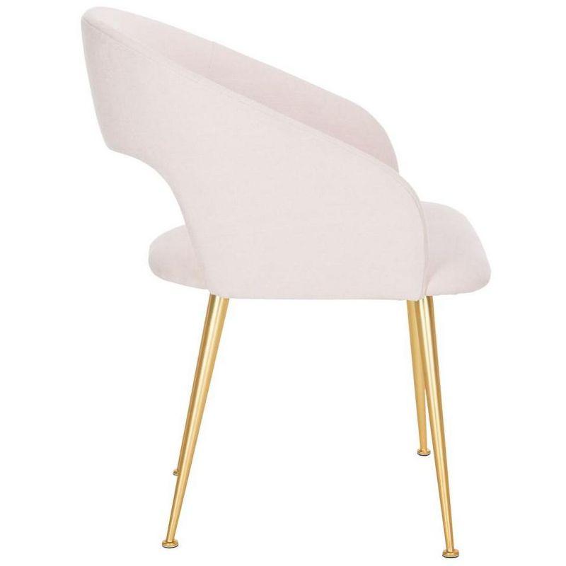 Ethereal Light Pink Linen & Wood Upholstered Arm Chair