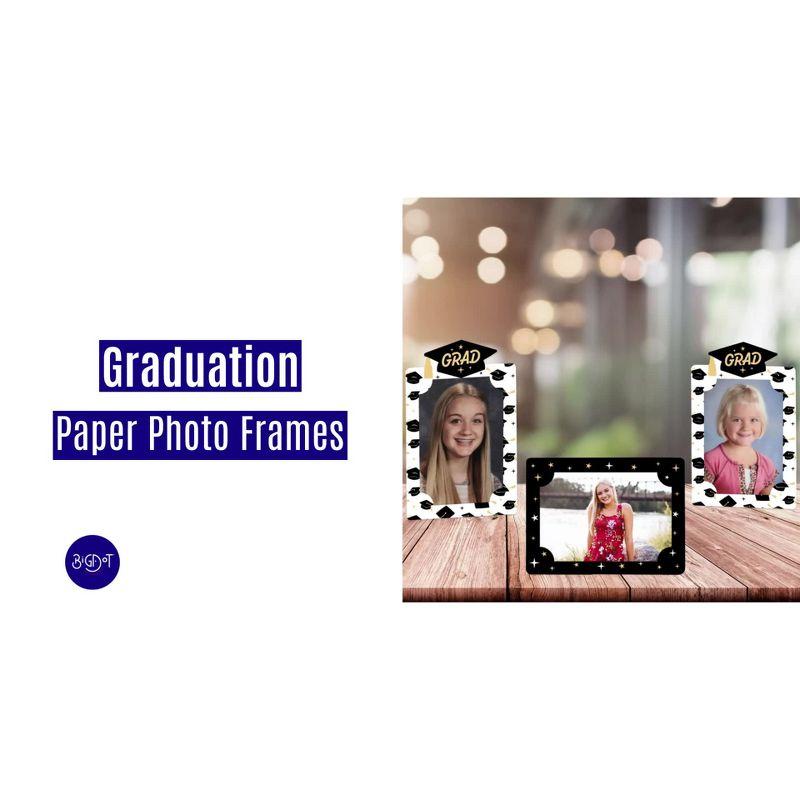 Big Dot of Happiness Hello College Graduation Party Centerpieces - 4x6 Picture Display - Paper Photo Frames - Set of 12