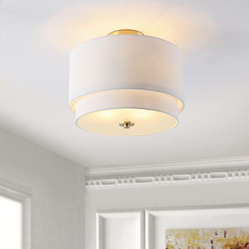 Laconia 3 Light 16" Flush Mount - Gold Base - Safavieh.