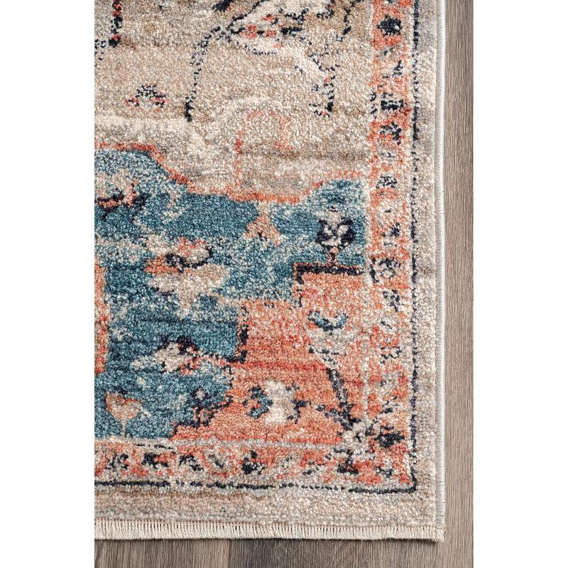 Regal Charm Blue Medallion 2' x 3' Synthetic Area Rug