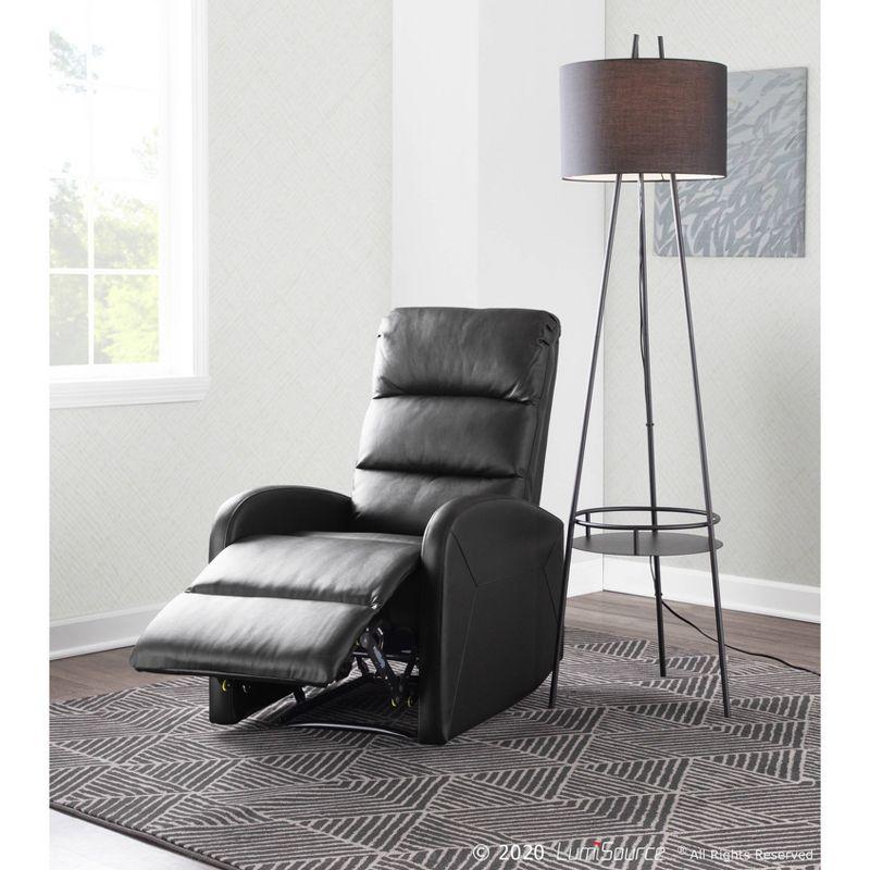 Dormi 24.5" Black Faux Leather Contemporary Recliner Chair