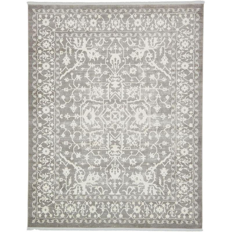 Unique Loom New Classical Collection Area Rug - Olympia (8'  x 10' Rectangle Light Gray/Ivory)