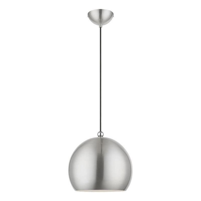 Livex Lighting Stockton 1 - Light Pendant in  Brushed Nickel/Polished Chrome