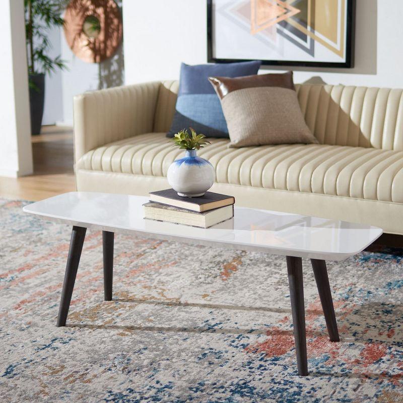 Josiah Coffee Table - White/Dark Brown - Safavieh