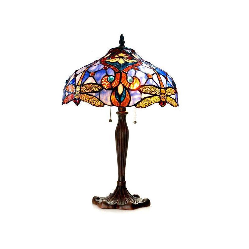 Chloe Lighting Julia Tiffany-style 2 Light Dragonfly Table Lamp 17" Shade