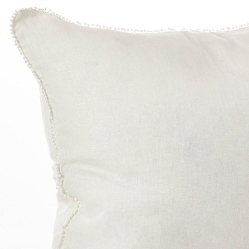 20"x20" Oversize Pom-Pom Design Square Throw Pillow - Saro Lifestyle