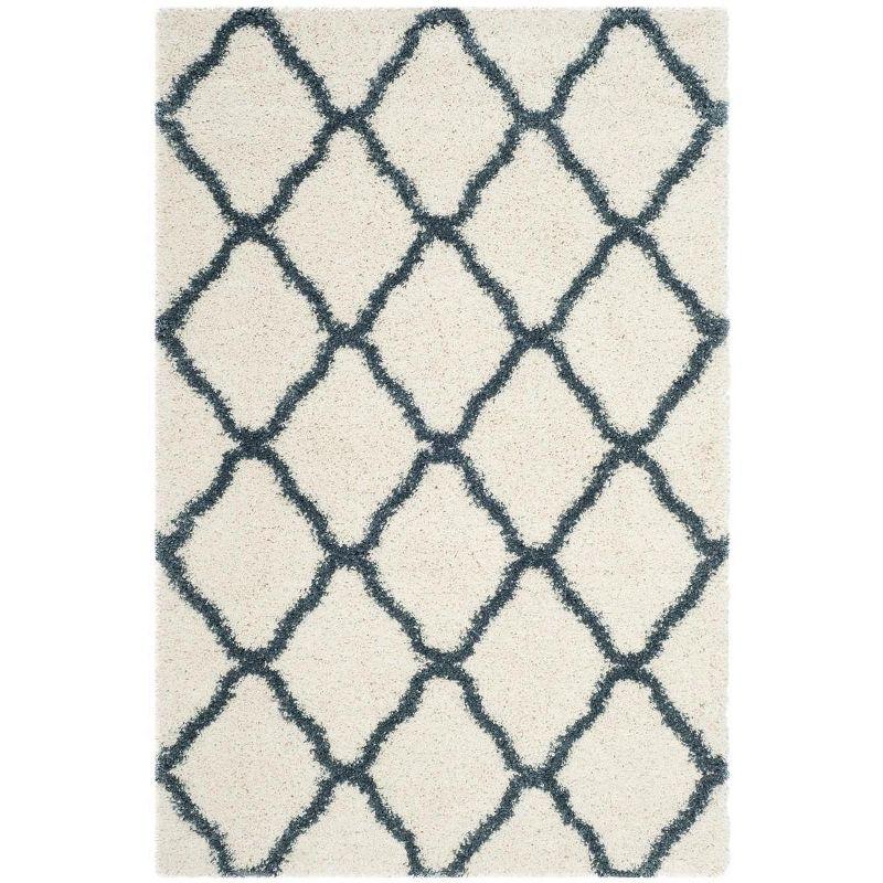 Hudson Shag SGH283 Power Loomed Indoor Accent Rug - Ivory/Steel Blue - 3'x5' - Safavieh.