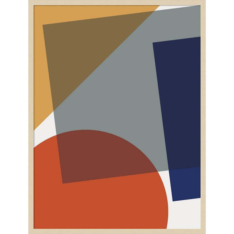 Retro Modern Abstract Shapes Framed Wall Art in Bright Colors