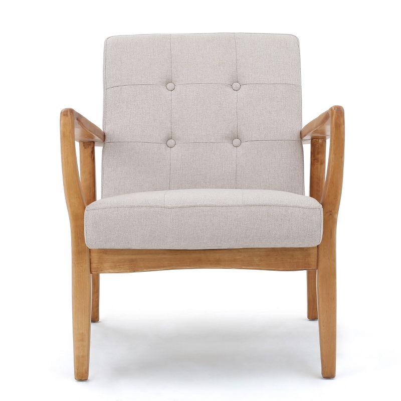 Brayden Tufted Club Chair Medium Beige - Christopher Knight Home: Upholstered, Hardwood Frame, No Assembly Required