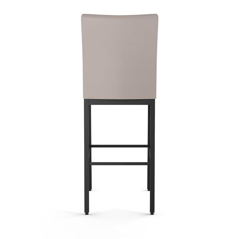 Amisco Perry Upholstered Barstool Cream/Black: Faux Leather, Steel Frame, 30" Height