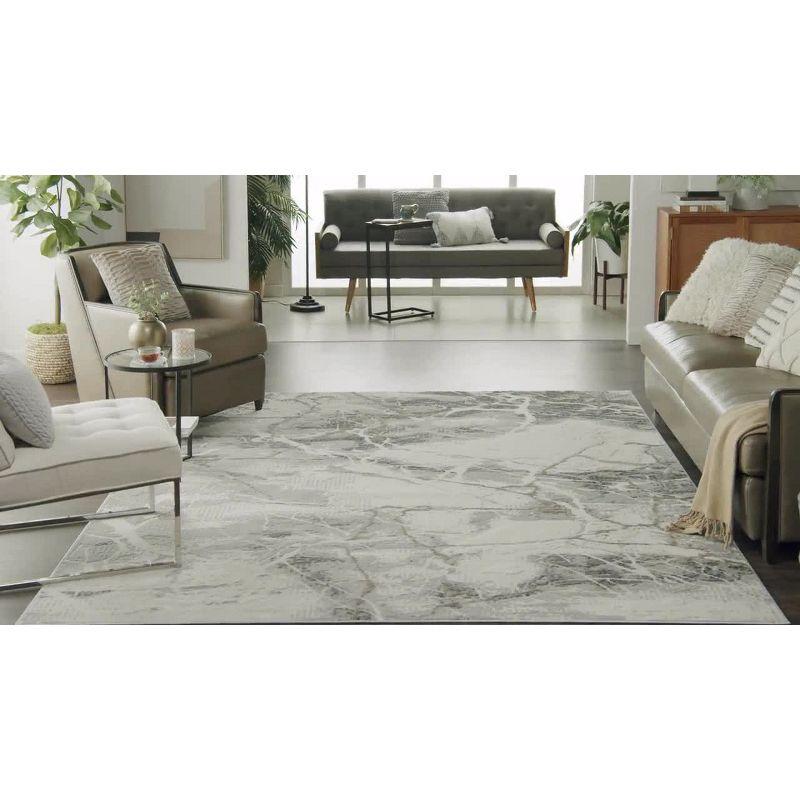 Elation Ivory Abstract 5' x 7' Soft Synthetic Area Rug