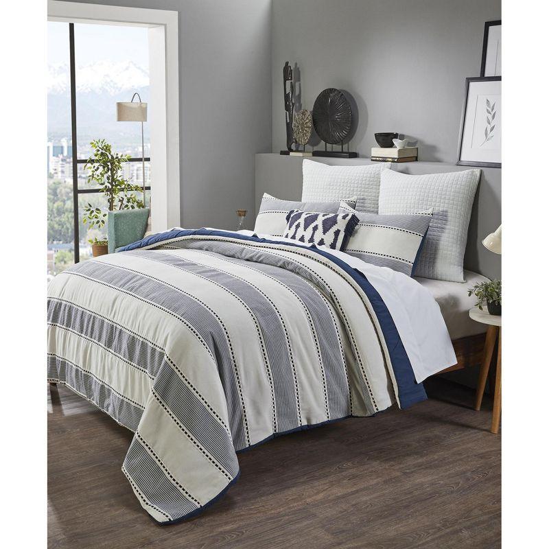 Janson Microfiber / Polyester Jacquard Striped Comforter Set