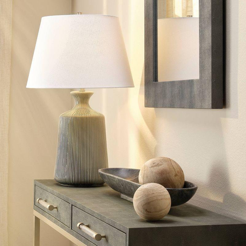 White Ceramic Table Lamp with Adjustable 3-Way Switch