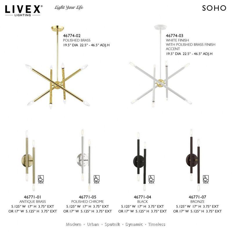 Livex Lighting Soho 4 - Light Wall Light in  Antique Brass