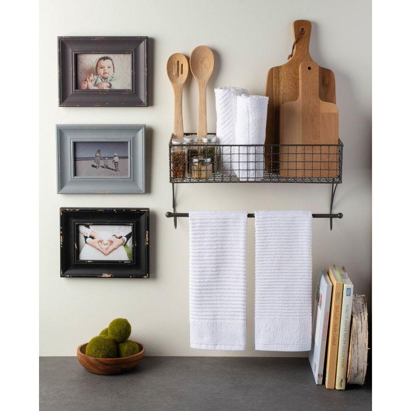 Design Imports Large Grey Farmhouse Towel Rack
