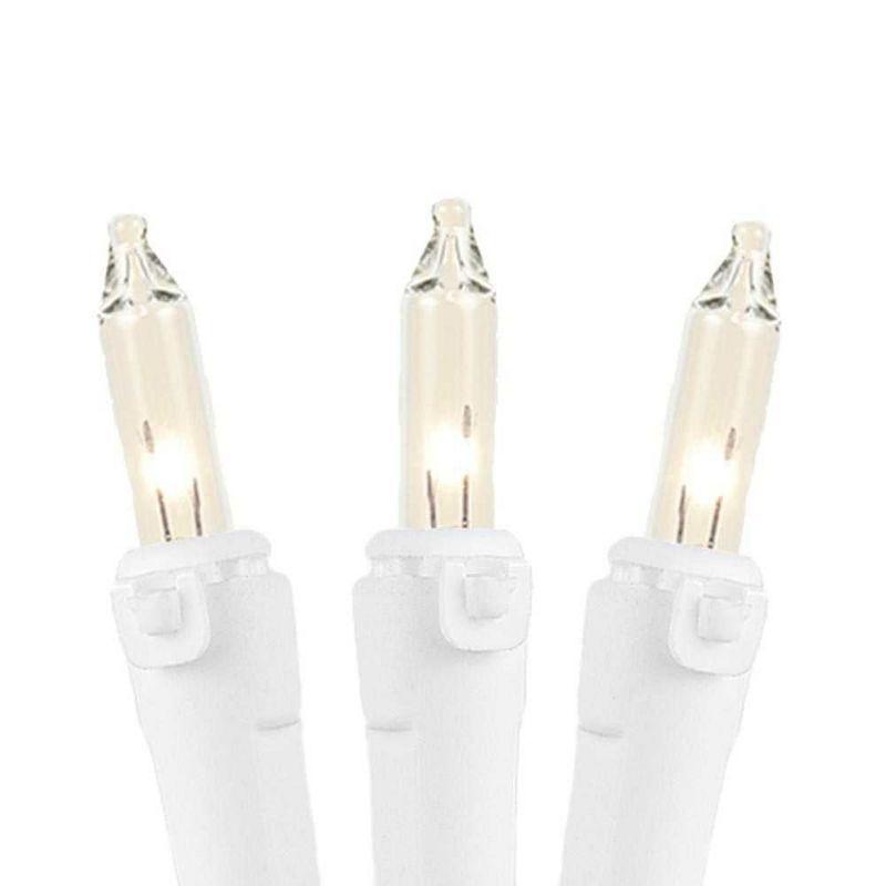 Novelty Lights 11 Feet 50 Bulb Incandescent Mini Lights, Clear with 2.5-Inch Spacing on White Wire, UL Listed for Indoor/Outdoor, Connectable