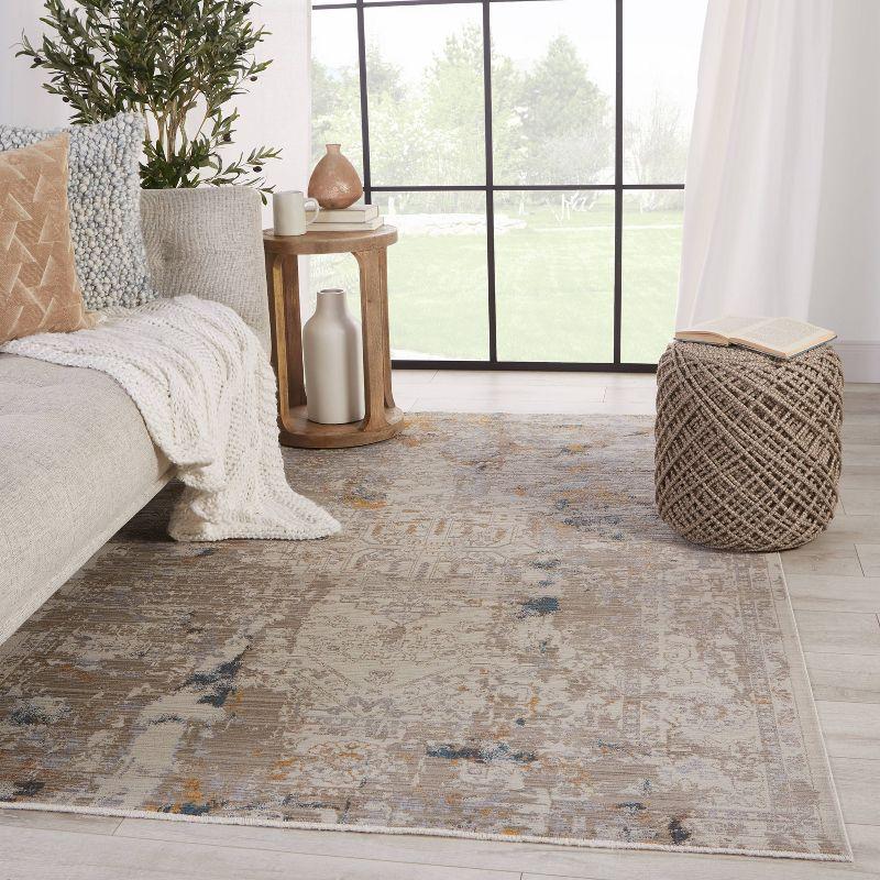 Hammon Gray and Gold Reversible Medallion Area Rug