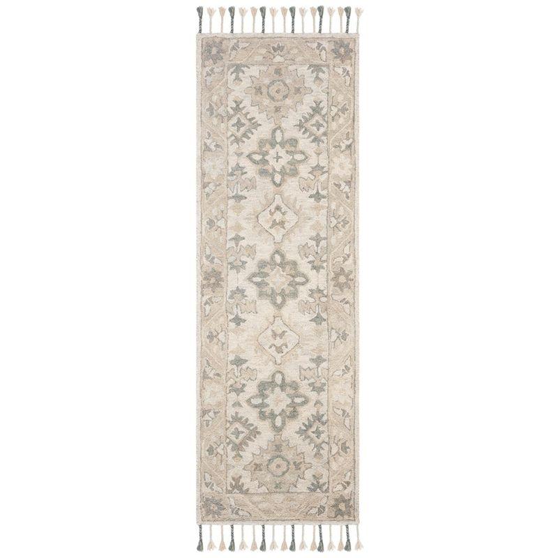 Hand-Tufted Artisan Wool Runner Rug in Light Grey - 2'3" x 5'