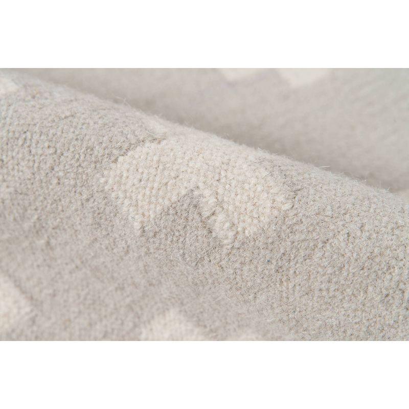 Topanga Handmade Gray Geometric Wool Rug - Easy Care & Stain-Resistant