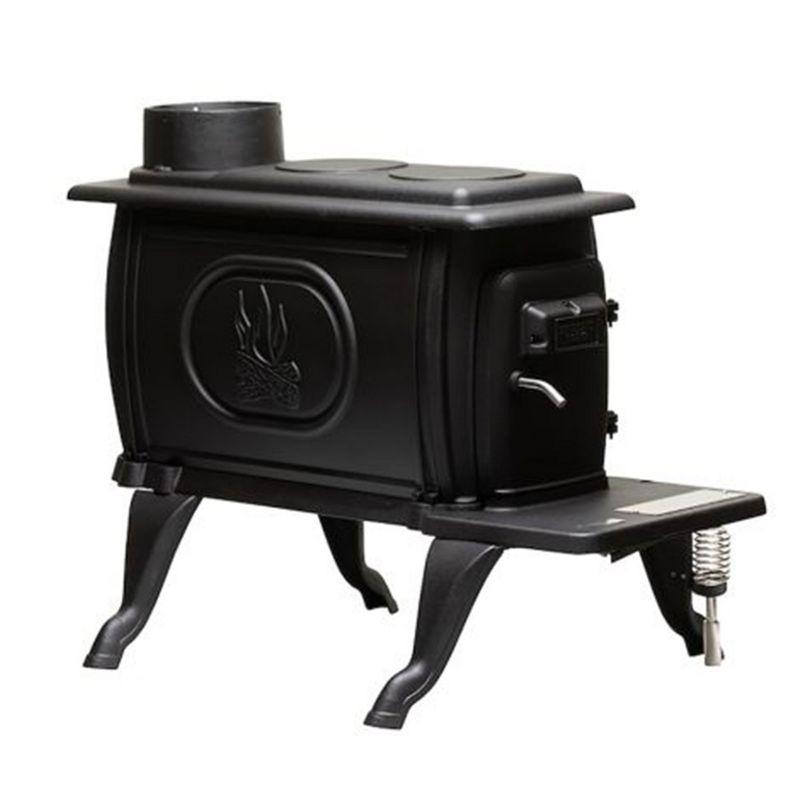 Flat Black Cast Iron Freestanding Wood Stove with Cool Touch Handle