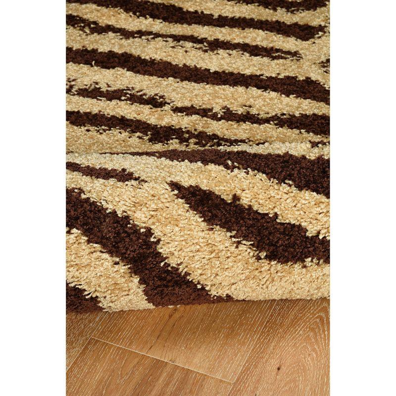 Reversible Moroccan-Inspired 5' x 7' Brown Shag Rug