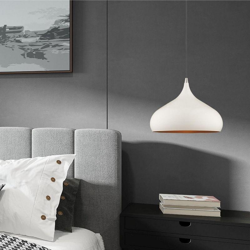 Livex Lighting Metal Shade 1 - Light Pendant in  Shiny White