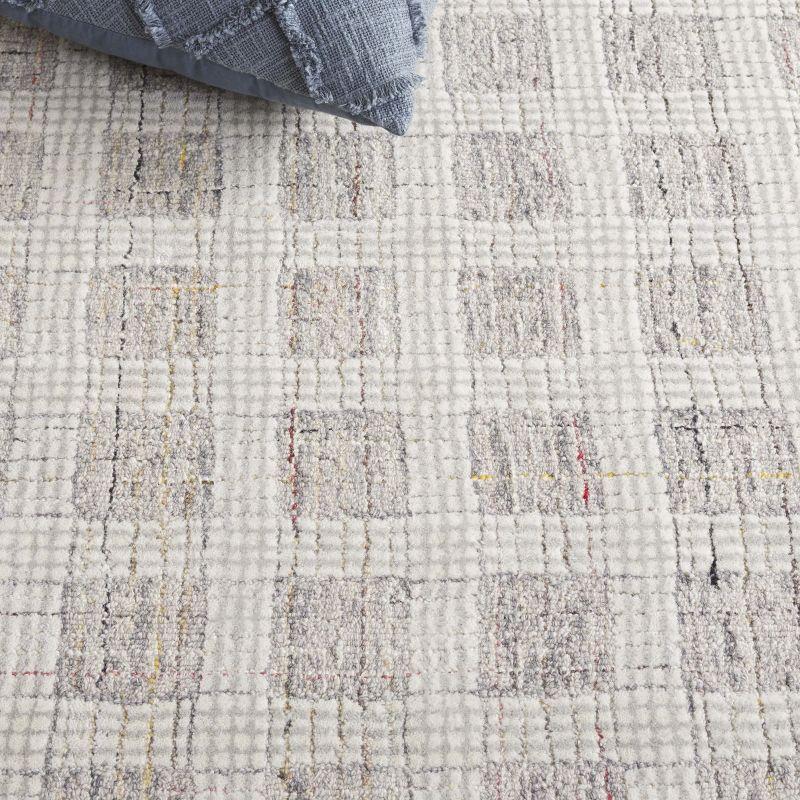 Ebony Hand Tufted Wool Pile Plaid Rug