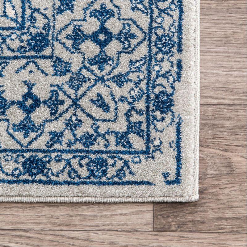 Light Blue Bosphorus Floral 10' x 14' Easy-Care Area Rug