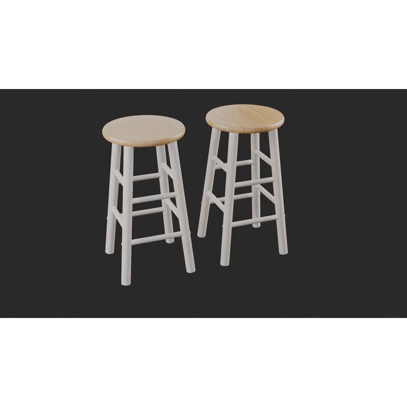 Winsome Huxton Natural & White Solid Wood Counter Stools, Set of 2